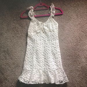 Selfie Leslie White Eyelet Tank Dress Size XS